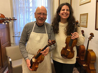 Laurence Kayaleh with eminent violin maker, Roland Baumgartner - Laurence Kayaleh