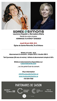 Opening Season's Concert - Chamber Music at Sainte-Pétronille - Smetana, Grieg & Franck - 2