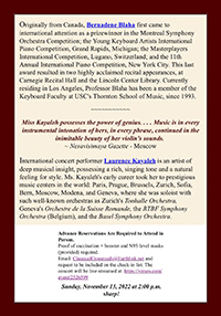 Musique polonaise pour Violon & Piano, le 13 novembre 2022 - Los Angeles, Californie, USA - Classical Crossroads - Second Sundays at Two ! - 2