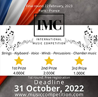 International Music Competition, Paris, France (Les Musicales du Centre) - Edition 2022 - 2