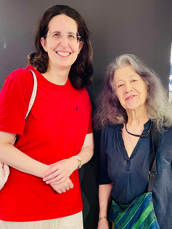Laurence Kayaleh avec l'immense et unique pianiste, Martha Argerich, cet après-midi, à Genève, en Suisse